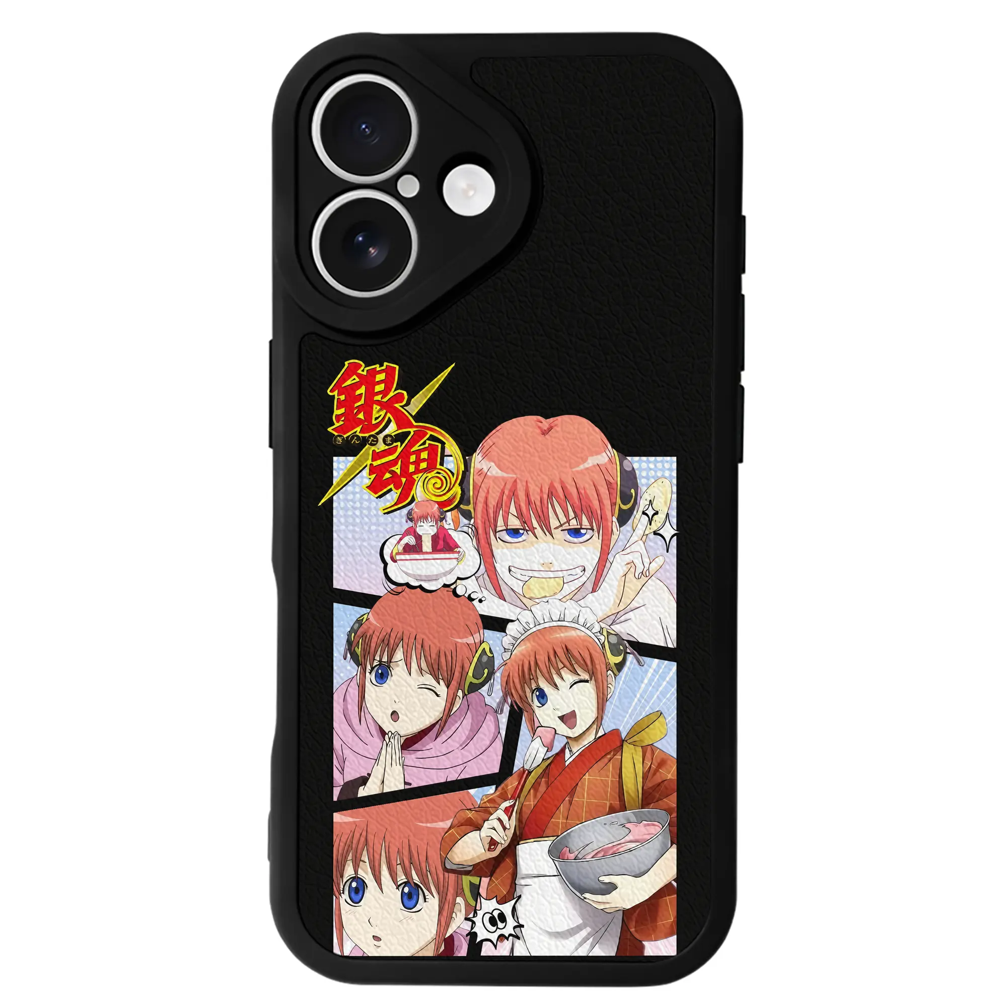 銀魂 グッズ 神楽 - IPhone 16シリーズ対応 ・ シリコンスマホケース ・ レザー調 ・ 高精度フィット ・ 耐衝撃 ・ ワイヤレス充電対応 ・ 精密カット